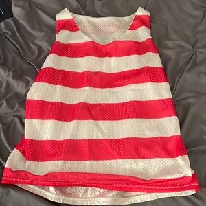 Pink and White Striped Cover Up